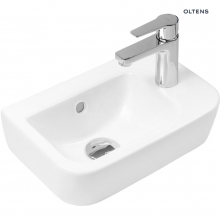 Oltens Vernal umywalka 37x24,5 cm wisząca prawa biała 41005000