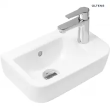 Oltens Vernal umywalka 37x24,5 cm wisząca prawa biała 41005000