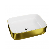 Umywalka nablatowa 50x40cm - Lavita Galera Gold White