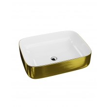 Umywalka nablatowa 50x40 LAVITA Galera Brushed Gold
