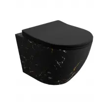 Miska WC Lavita Sofi Slim Fire (czarny marmur) + deska