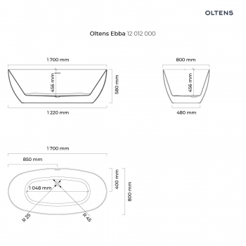 Oltens Ebba wanna wolnostojąca 170x80cm - 12012000 + RABAT 6% Z KODEM OLT6