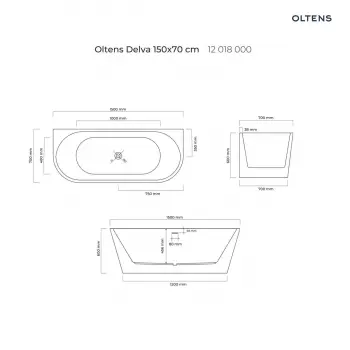 Oltens Delva wanna wolnostojąca przyścienna 150x70cm - 12018000 + RABAT 6% Z KODEM OLT6