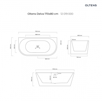 Oltens Delva wanna wolnostojąca przyścienna 170x80cm - 12019000 + RABAT 6% Z KODEM OLT6