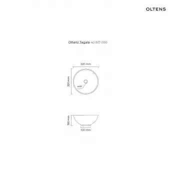 Oltens Jagala umywalka 32x32 cm nablatowa z powłoką SmartClean biała 40817000