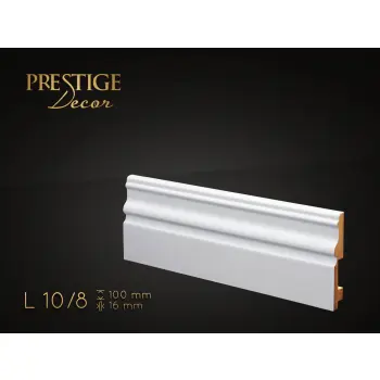 Listwa przypodłogowa MDF Prestige Decor L 10/8 - 16mm - biała - RAL 9003/RAL 9016 - ZAPYTAJ O RABAT