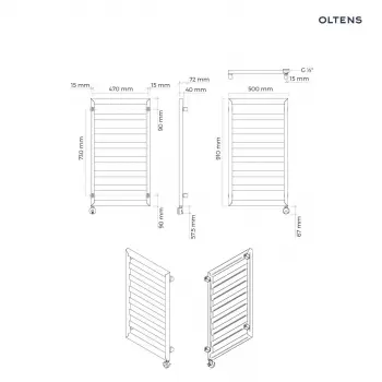 Oltens Benk grzejnik łazienkowy 91x50cm biały 55104000