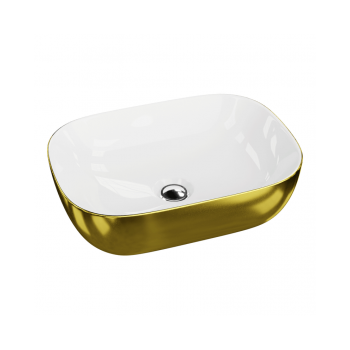 Umywalka nablatowa 46x32,5 cm - Lavita Costa Gold/White