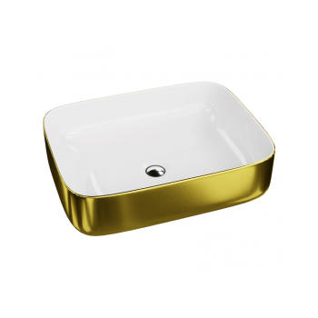Umywalka nablatowa 50x40cm - Lavita Galera Gold White