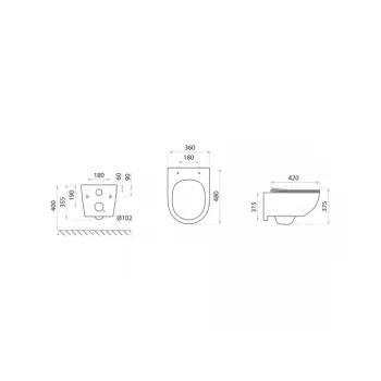 Miska WC wisząca z deską - LAVITA BRAVA Black