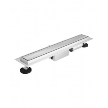 Odpływ liniowy 80cm, Lavita Plate Steel 800 - Syfon stalowy, odpływ prysznicowy 80cm
